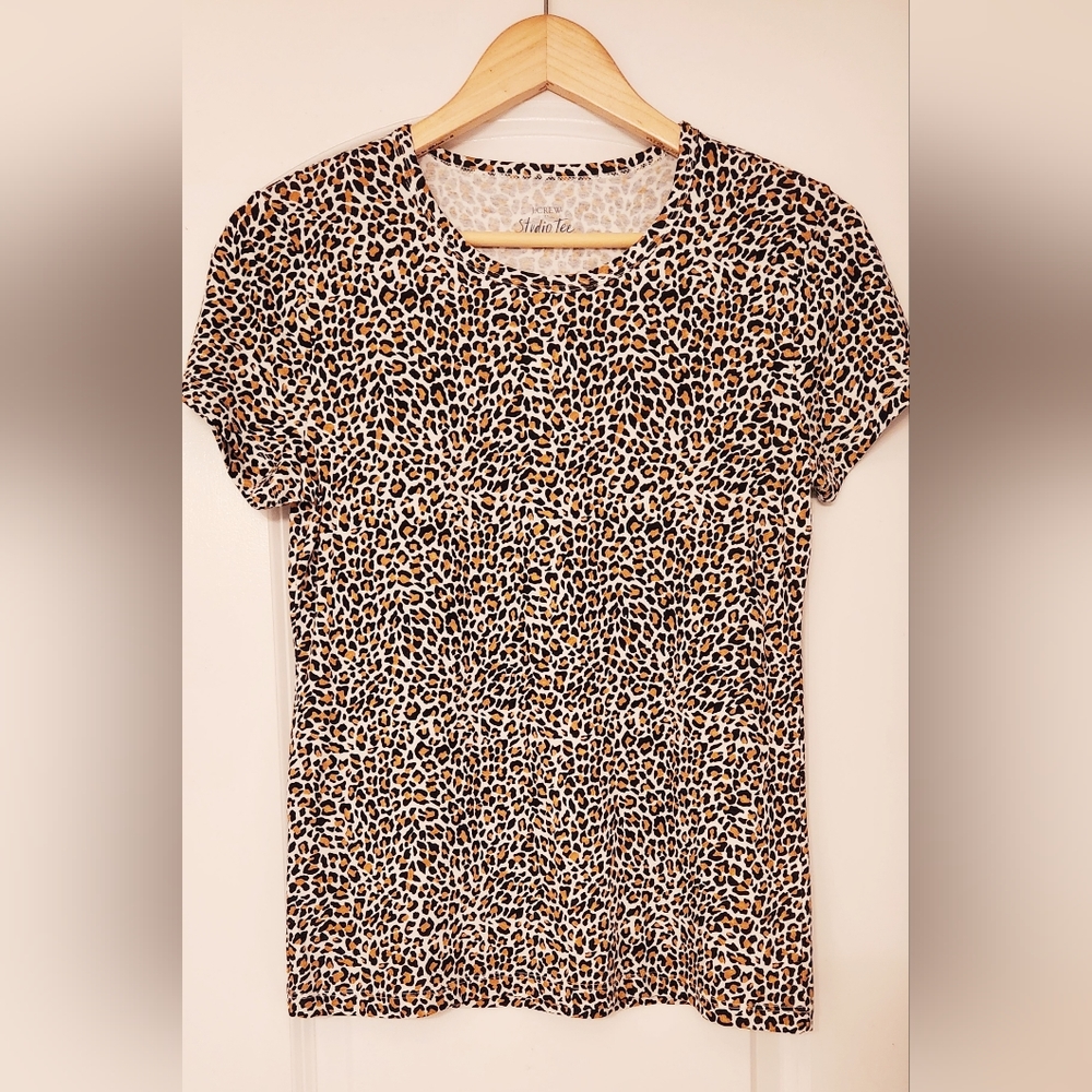J.Crew animal print studio tee size small